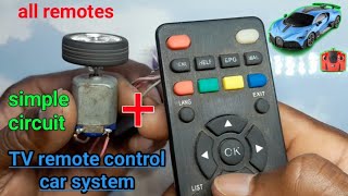 How to Make TV remote control Car | simple circuit all project useful