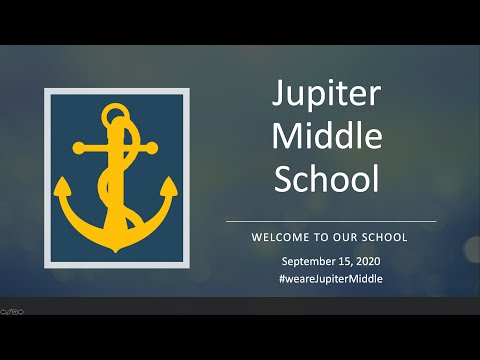 Welcome to Jupiter Middle School and the new 2020-21 school year.  Take a look around campus. Jupiter Middle School - Welcome to our school..September 15, 2020