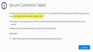 how to fix firefox error secure connection failed sec error ocsp invalid signing cert on windows 10