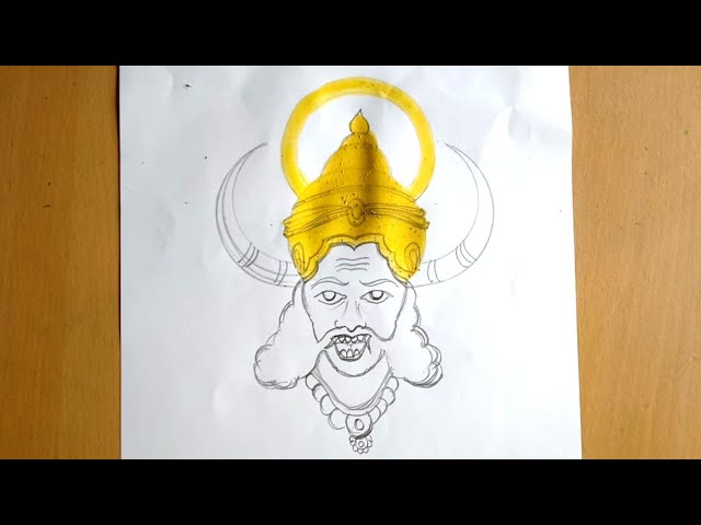 How to draw Ravan face|Dussehra drawing #Art #drawing - YouTube