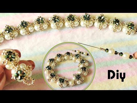 How To Make Vintage Bracelet With Pearls And Seed Beads- Simple Beaded Bracelet For Beginners-
