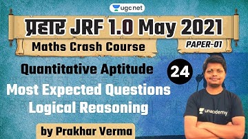 10:00 AM - JRF 1.0 May 2021 | Aptitude by Prakhar Verma | Expected Questions Logical Reasoning