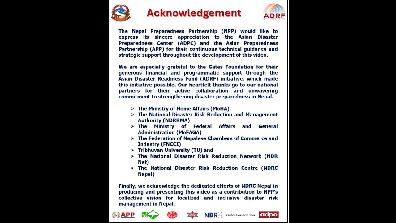 NPP: Strengthening Disaster Preparedness in Nepal, July 2025