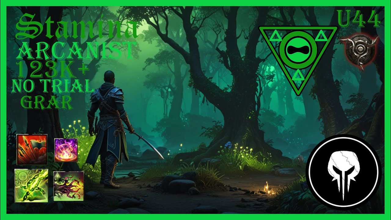 ESO Stamina Arcanist Trial Gear Free 123k+ DPS Build, Update 44, PS 5 ...