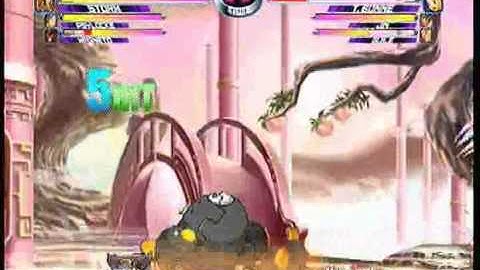 MvC2 Online (360): Brett (MSP) vs ThillyGewth (Gui/Jin/Tron) 15 .:7.7.10:.