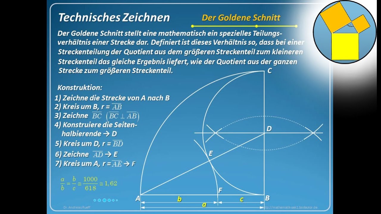 Grundkonstruktionen - Der Goldene Schnitt - Rueff - YouTube