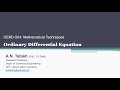 Ordinary Differential Equations (1/3)