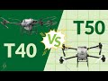 Agras t40 vs t50 spray drone comparison  agri spray drones