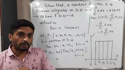 Riemann Integration | Lecture 10 | Constant Function is Riemann Integrable