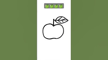 How to draw an Apple 🍏 from number 5 | Easy drawing #shorts #apple #drawing