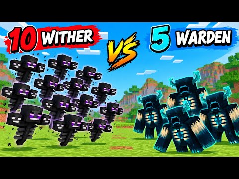 10 Withers vs 5 Wardens in Minecraft… WHO WILL WIN?! 😱💀