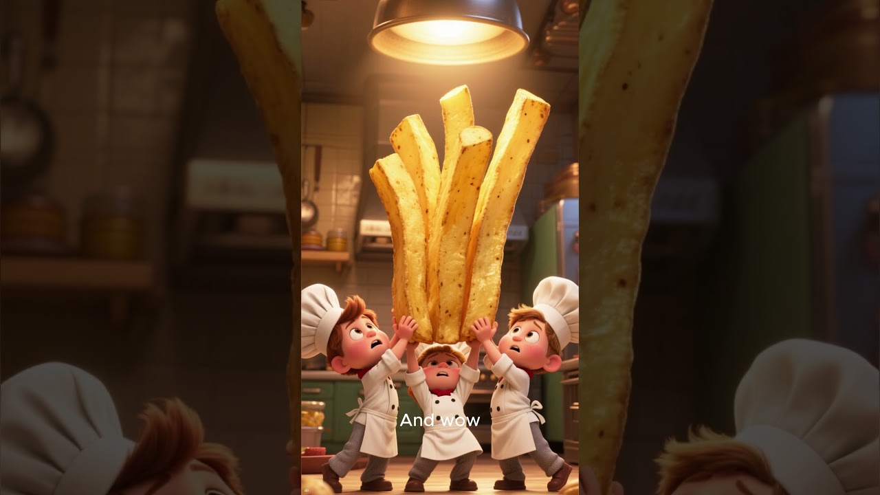 Cute Tiny Chefs Make a Giant Stack of French Fries! 🍟 | AI Mini Cooking