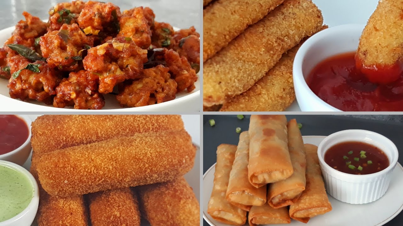 4 Quick And Easy Snacks Recipes YouTube