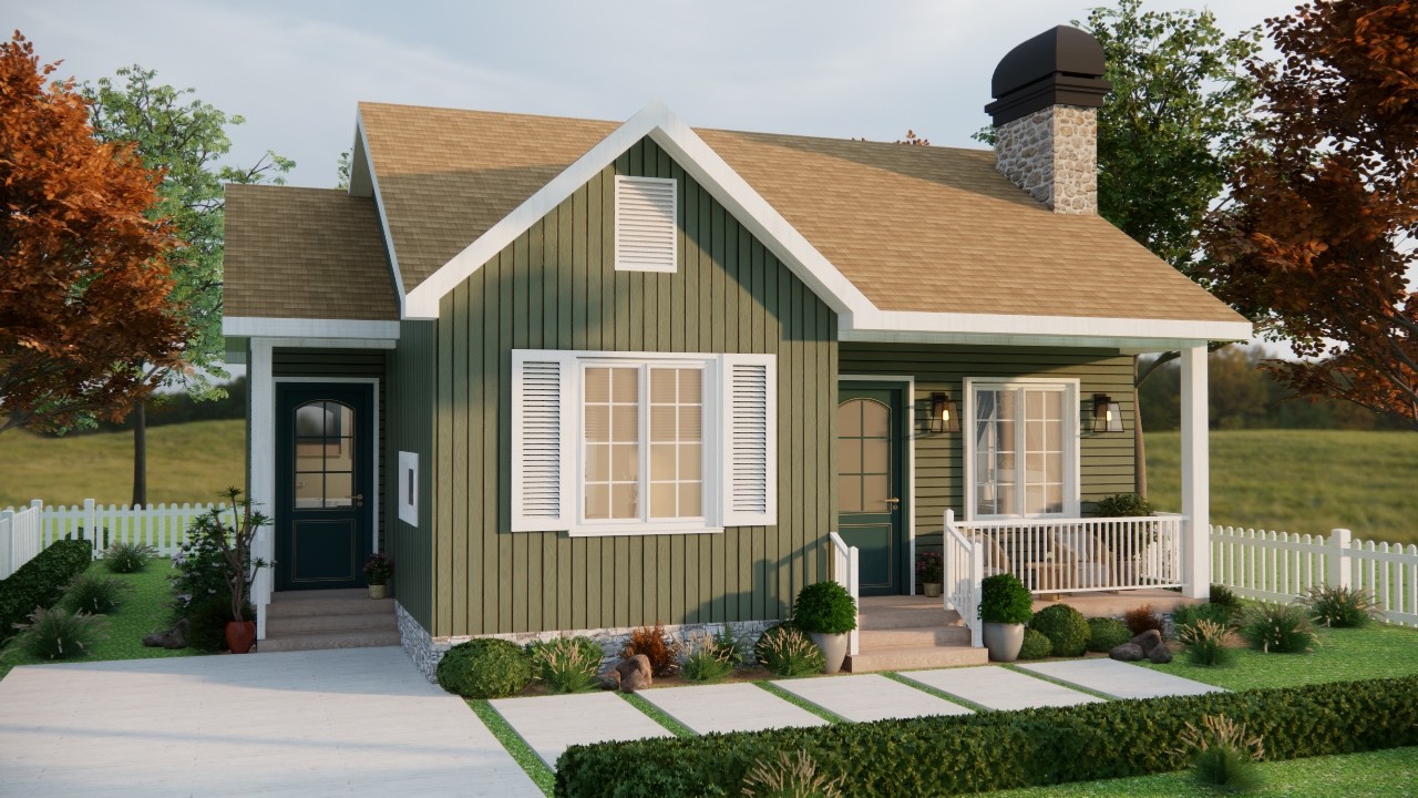 Небольшой, но полностью обустроенный! Уютный дизайн коттеджа.