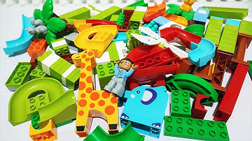 Satisfying Marble Run ASMR 🌟 Building Blocks Elephant Seesaw, Giraffe Slide - Marble Track set