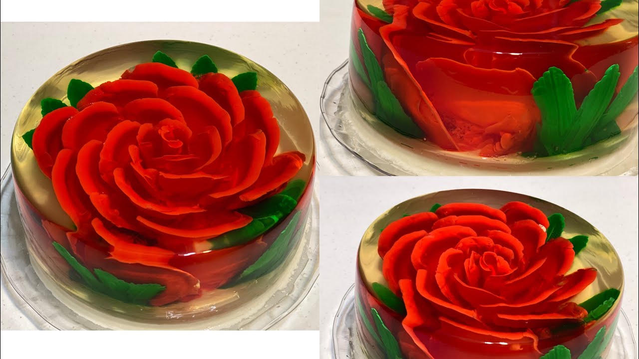 Técnica de gelatina 3D Rosa 🥀 YouTube