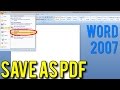 How to Save a Word document As PDF (MS Word 2007, DOC to PDF)