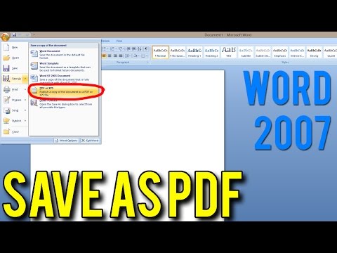 How to Save a Word document As PDF (MS Word 2007, DOC to PDF)