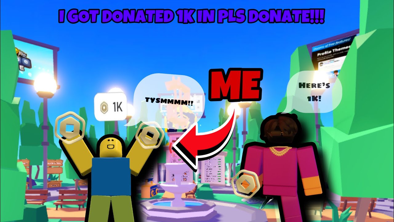 I Got Donated 1k In Pls Donate Youtube
