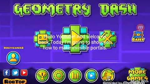 How to make invisible portals in Geometry Dash 2.1 GD