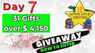 12 Supreme Days of Christmas -  Day 7 How To Enter to Win 1 of 31 Gifts valued  $ 4,150 !!!  #12SDOC by Supreme Gecko 1,353 views 5 months ago 8 minutes, 33 seconds
