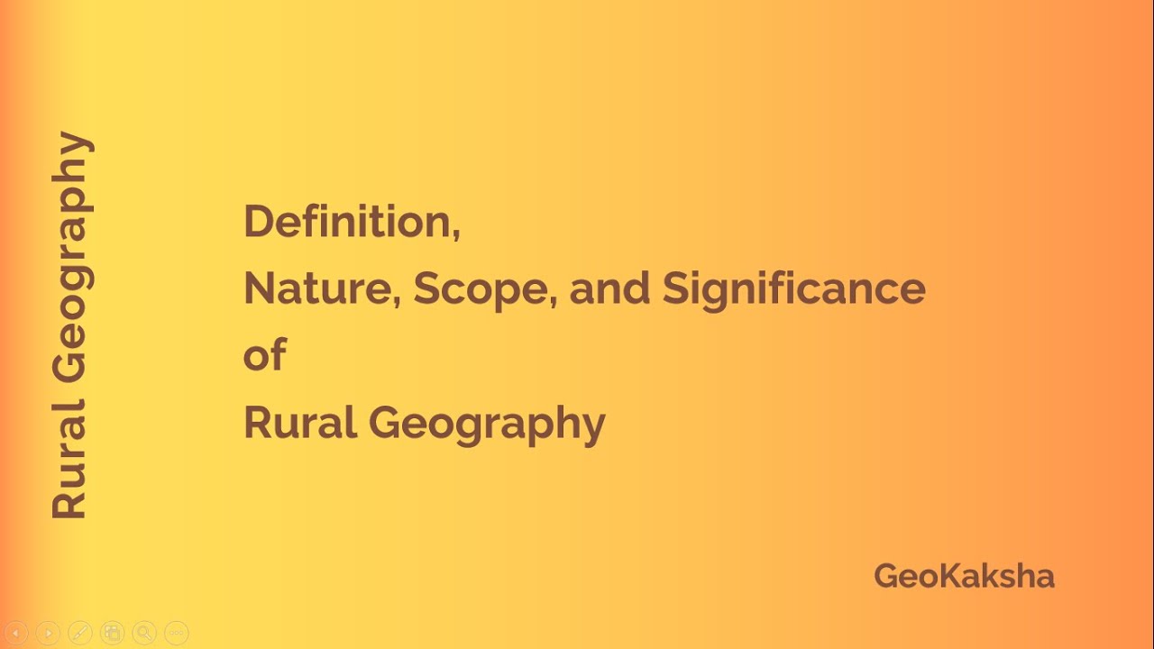 Rural Geography _ Definition, Nature, Scope and Significance - YouTube