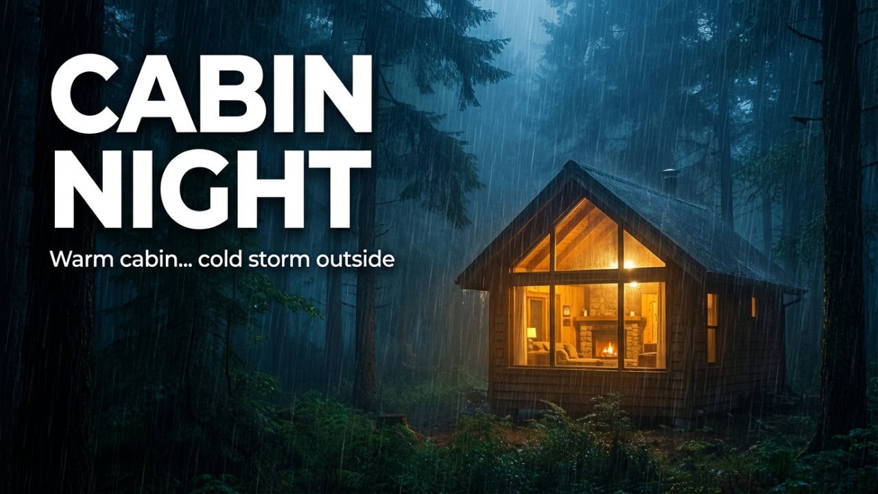 Heavy Rain + Thunder | 2 Hour Cabin ASMR