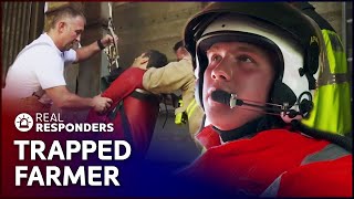 Farmer Trapped After Falling Through Rotten Floorboards | Helicopter ER | Real Responders