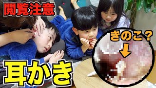 【閲覧注意】カメラ付耳かきで子供たち全員耳そうじしたらいろんなものが出てきた＞＜