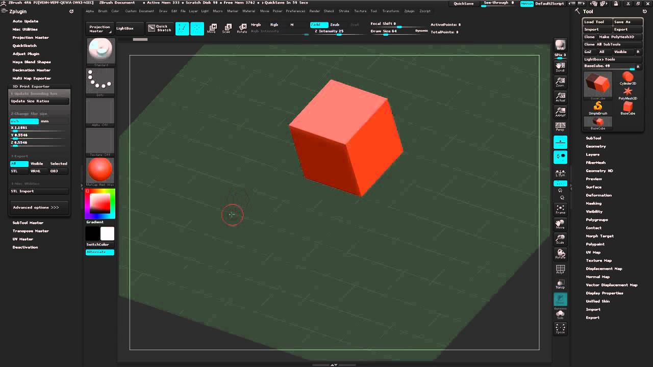 assigning objects to groups zbrush