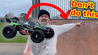 This will completely destroy your RC Car   Traxxas Sledge totaled