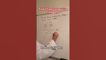 Three consecutive integers, Prof AlgeBro #education #math #Subscribe #fyp #Shorts