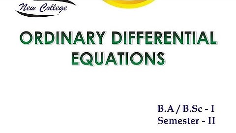 chapter 2 exercise 2.2 solution ordinary differential equations ODE 2nd semester maths