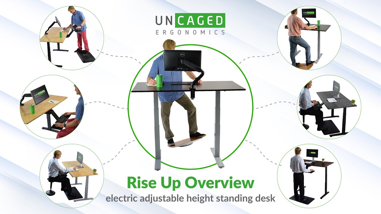 RISE UP Electric Adjustable Height Standing Desk Overview | Ergonomic ...