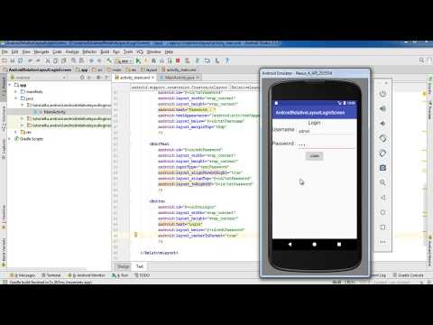 Android Login Screen, Relative Layout - Android Studio Tutorial for Beginners