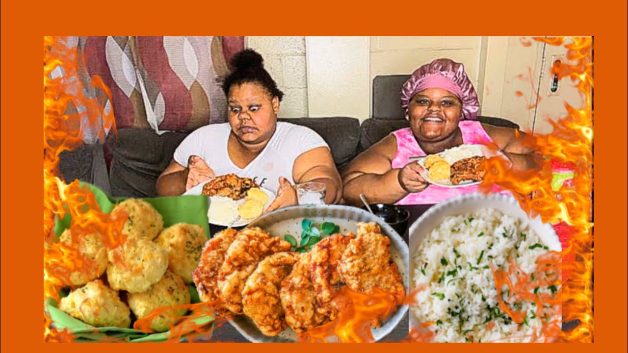 Fried PorkChops,Cheddar biscuits & Rice Mukbang🔥😍