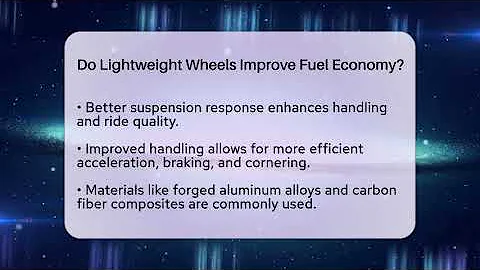 Do Lightweight Wheels Improve Fuel Economy? - Talking Tech Trends