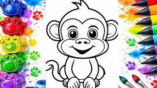 How to Draw a Cute Monkey 🐒 | Easy Step by Step