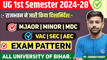 UG 1st Semester New Exam Pattern 2024-28 | B.a,B.Sc,B.Com 1st Semester Exam Pattern 2024 अब ? ✅