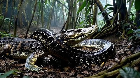 Crocodile vs. Python#ai#GPT#sora#kling#openai#story#animal