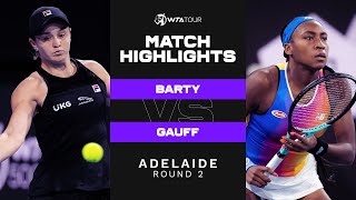 Ashleigh Barty vs. Coco Gauff | 2022 Adelaide 500 Round 2 |  WTA Match Highlights