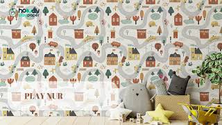 Tent City Kids Wallpaper Decoration Self-Adhesive Wallpaper Design for Unique Tot's Room Wall Decor screenshot 3