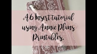A6 insert tutorial using Annie Plans Printables and TPS papers