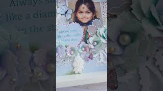 Shadow Box For Baby Girl #shadowbox #handmadecards #handmadegifts #flowers #handmadeflowers #diycard