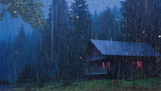 HEAVY RAIN on Roof for Deep Sleep & Insomnia Relief | Night Thunderstorm for Insomnia, Study, Relax