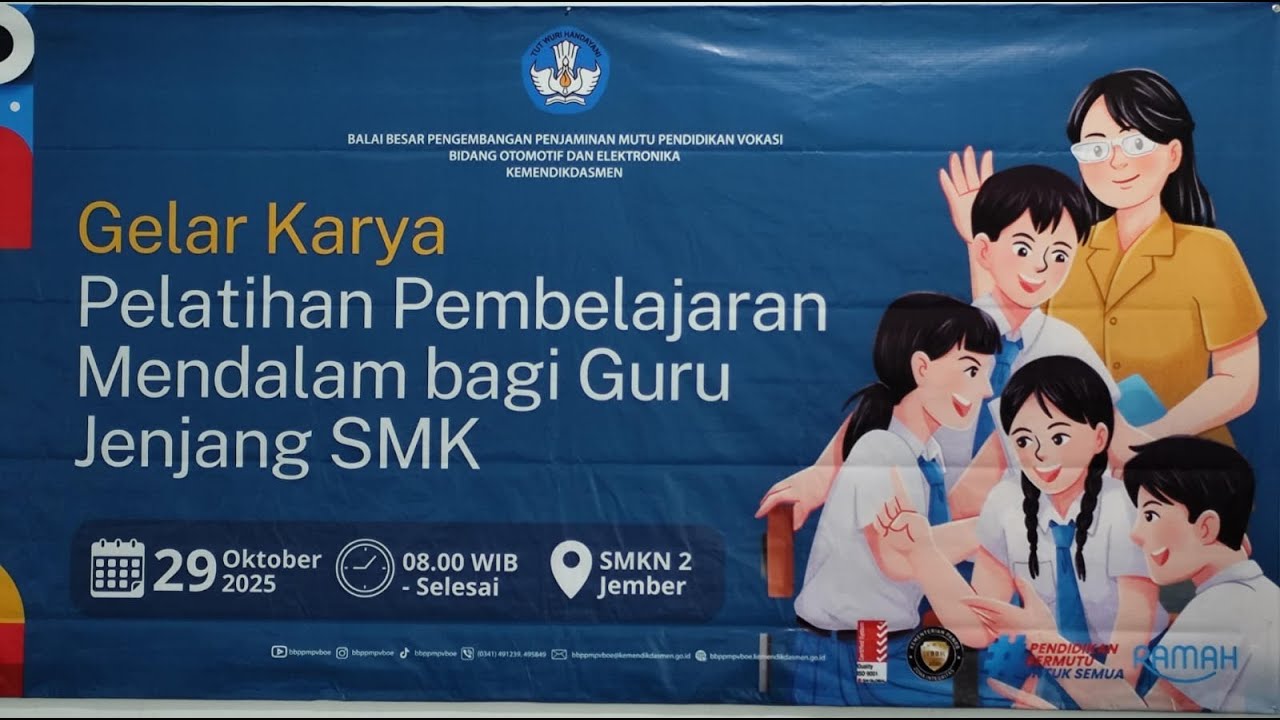 GELAR KARYA PELATIHAN PEMBELAJARAN MENDALAM BAGI GURU JENJANG SMK