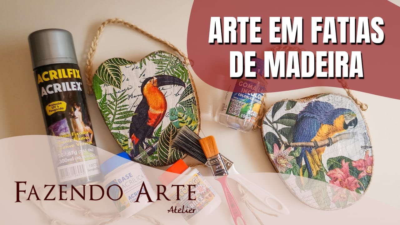 Faça você mesma: Decoupage com Guardanapo em Fatia de Madeira - Passo a passo EP - 162