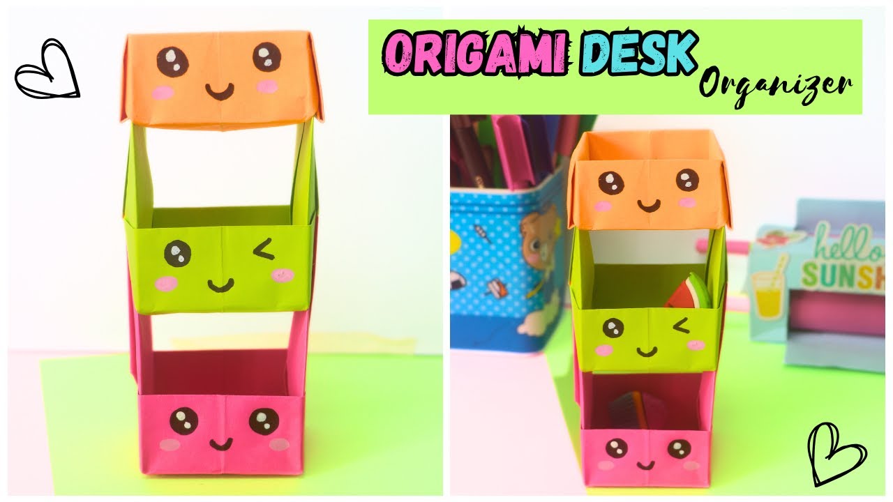 Origami Desk Organizer DIY Paper Shelf / Box YouTube