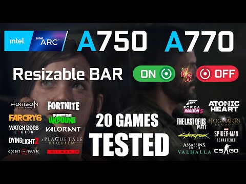 ARC A750 8GB & ARC A770 16GB Re-Bar On vs OFF | R9 - 7950X3D | 1080p - 20 Games Tested