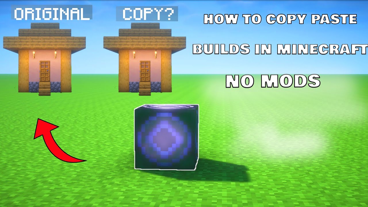 Minecraft how to use and copy paste with structure block (QUEEN GAMING ...